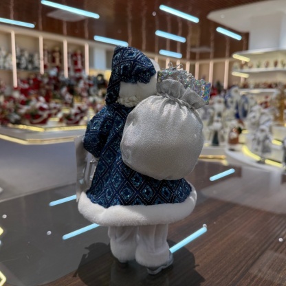 11Inch Xmas Handmade Resin Santa Claus Doll with Oil Lamp Christmas Gifts Bag Handicraft Polyresin Santa Claus Indoor Decoration