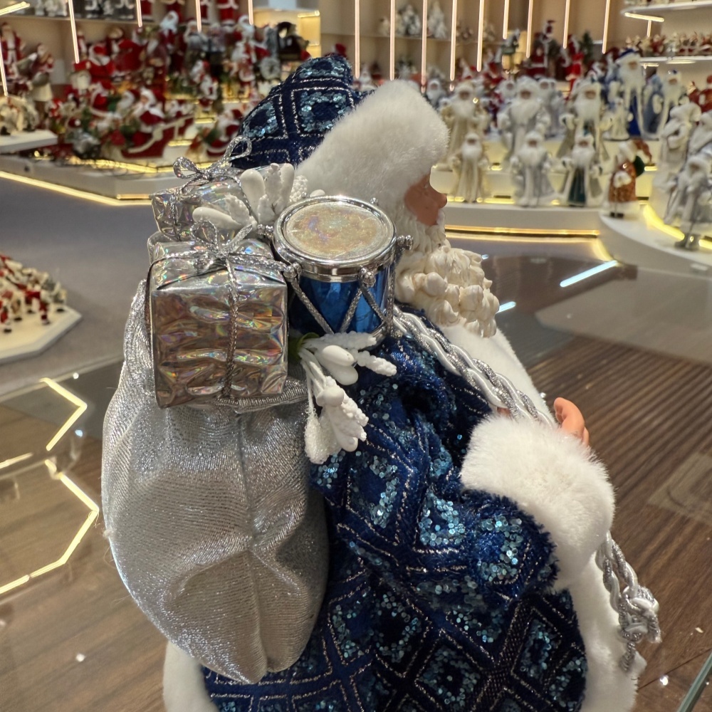 11Inch Xmas Handmade Resin Santa Claus Doll with Oil Lamp Christmas Gifts Bag Handicraft Polyresin Santa Claus Indoor Decoration