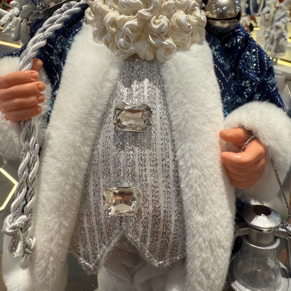 11Inch Xmas Handmade Resin Santa Claus Doll with Oil Lamp Christmas Gifts Bag Handicraft Polyresin Santa Claus Indoor Decoration