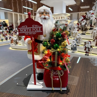 18" Luxury Standing Santa Mailbox with Acoustical Control Light Musical Christmas Decor