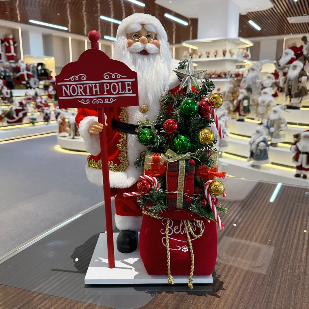 18" Luxury Standing Santa Mailbox with Acoustical Control Light Musical Christmas Decor