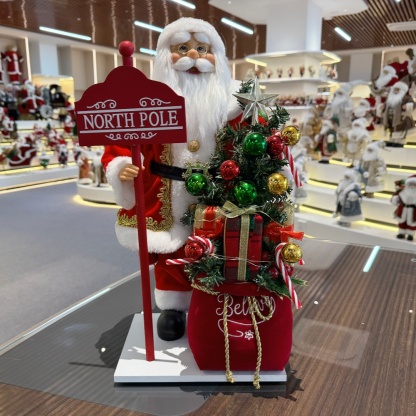 18" Luxury Standing Santa Mailbox with Acoustical Control Light Musical Christmas Decor