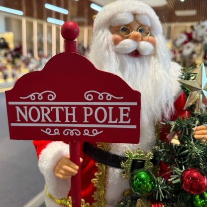 18" Luxury Standing Santa Mailbox with Acoustical Control Light Musical Christmas Decor