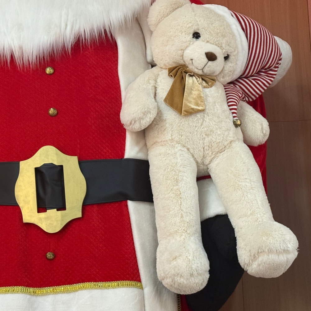 3.8M Giant Santa Claus Xmas Handmade Traditional Santa Claus Doll Movement With Big Santa Bear and Gifts Bag Indoor Decoration