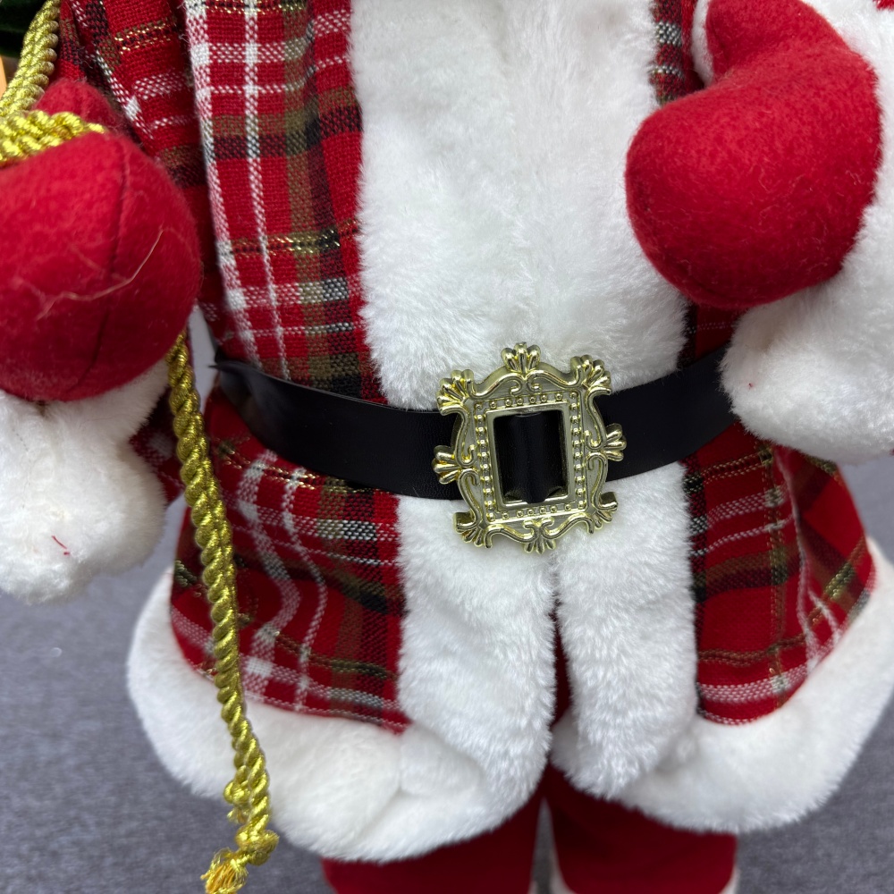 45cm Xmas Handmade Traditional Christmas Reindeer with Christmas Gift Bag Handicraft Santa Claus Doll Indoor Decoration