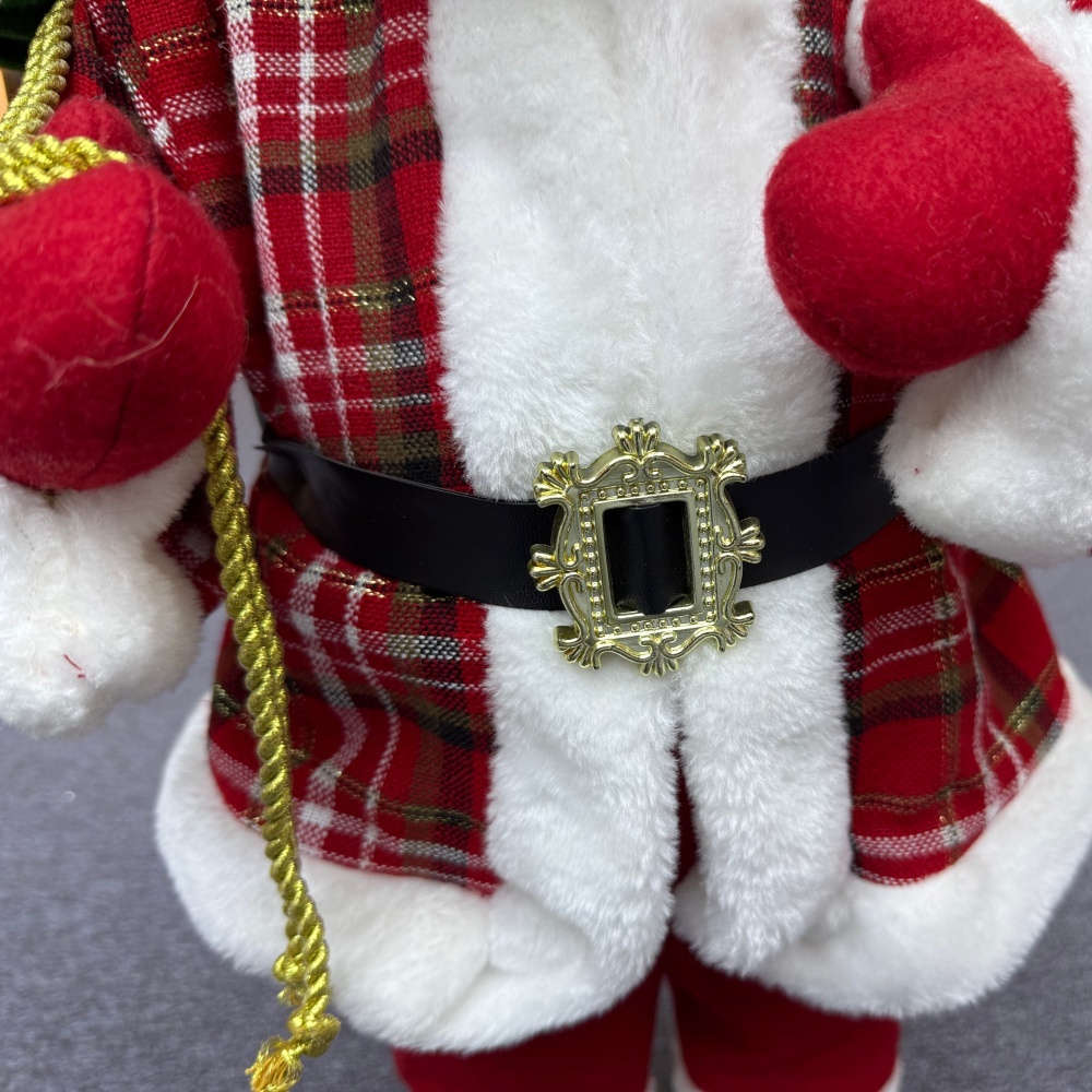 45cm Xmas Handmade Traditional Christmas Reindeer with Christmas Gift Bag Handicraft Santa Claus Doll Indoor Decoration