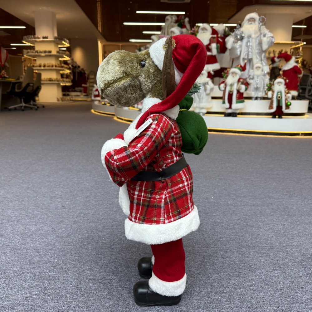 45cm Xmas Handmade Traditional Christmas Reindeer with Christmas Gift Bag Handicraft Santa Claus Doll Indoor Decoration