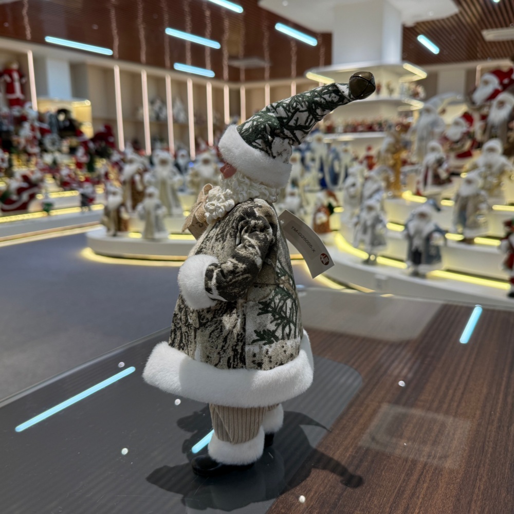 11Inch Xmas Handmade Resin Santa Claus Doll with Christmas Gift Box Handicraft Polyresin Santa Claus Indoor Decoration