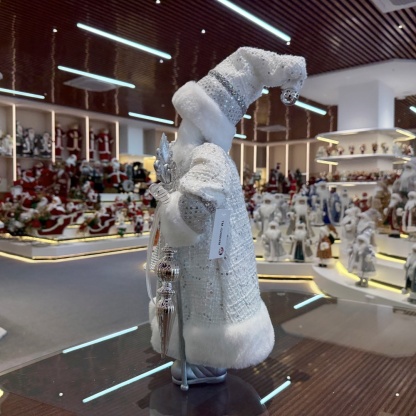 45cm Xmas Handmade Luxury Santa Claus Doll with Christmas Gift Box Handicraft Santa Claus Indoor Decoration