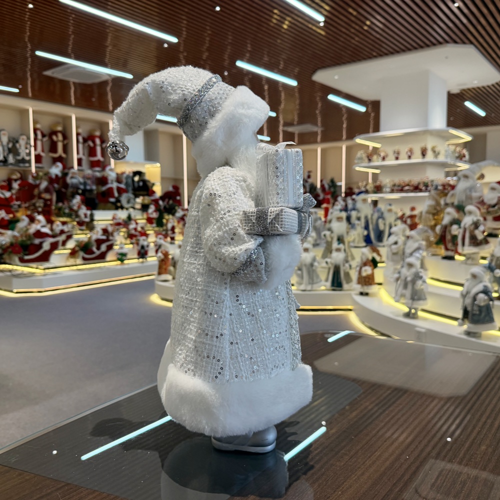 45cm Xmas Handmade Luxury Santa Claus Doll with Christmas Gift Box Handicraft Santa Claus Indoor Decoration