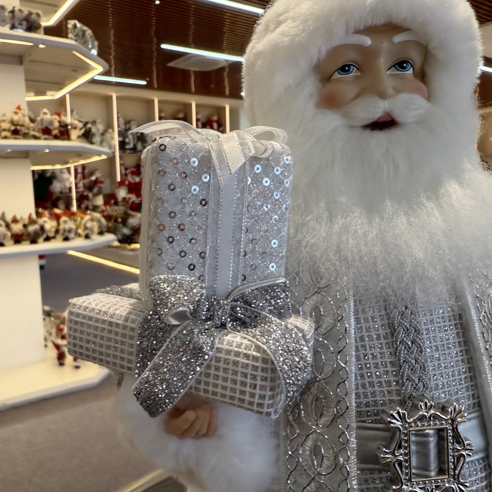 45cm Xmas Handmade Luxury Santa Claus Doll with Christmas Gift Box Handicraft Santa Claus Indoor Decoration