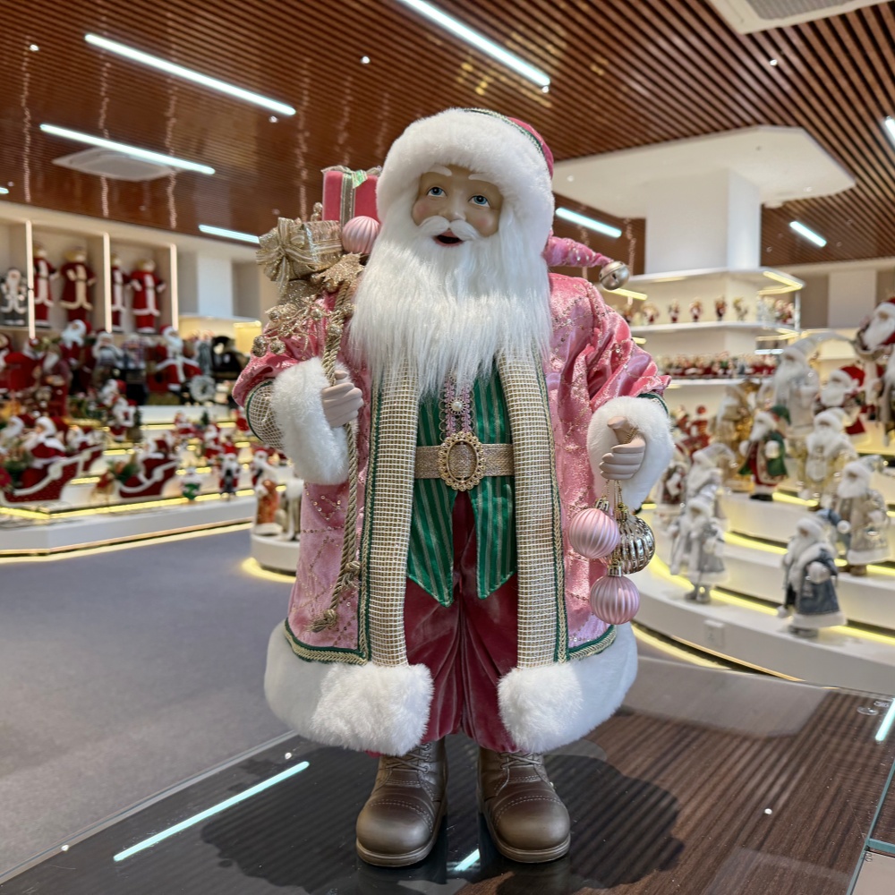 45cm Xmas Handmade Luxury Santa Claus Doll with Christmas Gift Bag And Balls Handicraft Santa Claus Indoor Decoration