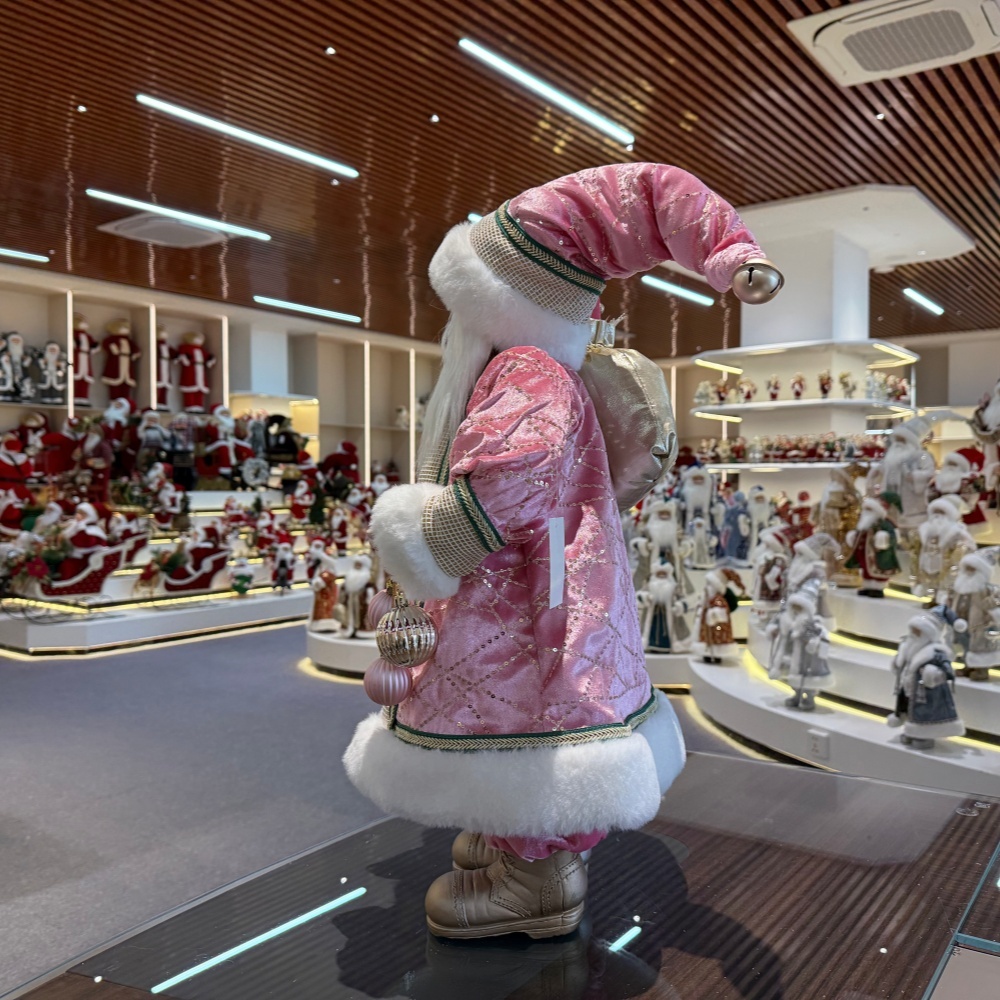 45cm Xmas Handmade Luxury Santa Claus Doll with Christmas Gift Bag And Balls Handicraft Santa Claus Indoor Decoration