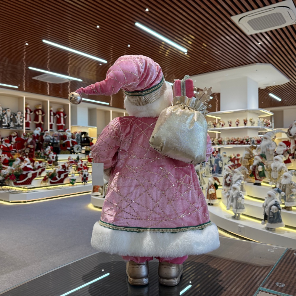 45cm Xmas Handmade Luxury Santa Claus Doll with Christmas Gift Bag And Balls Handicraft Santa Claus Indoor Decoration