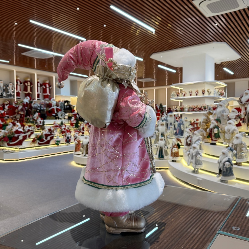 45cm Xmas Handmade Luxury Santa Claus Doll with Christmas Gift Bag And Balls Handicraft Santa Claus Indoor Decoration