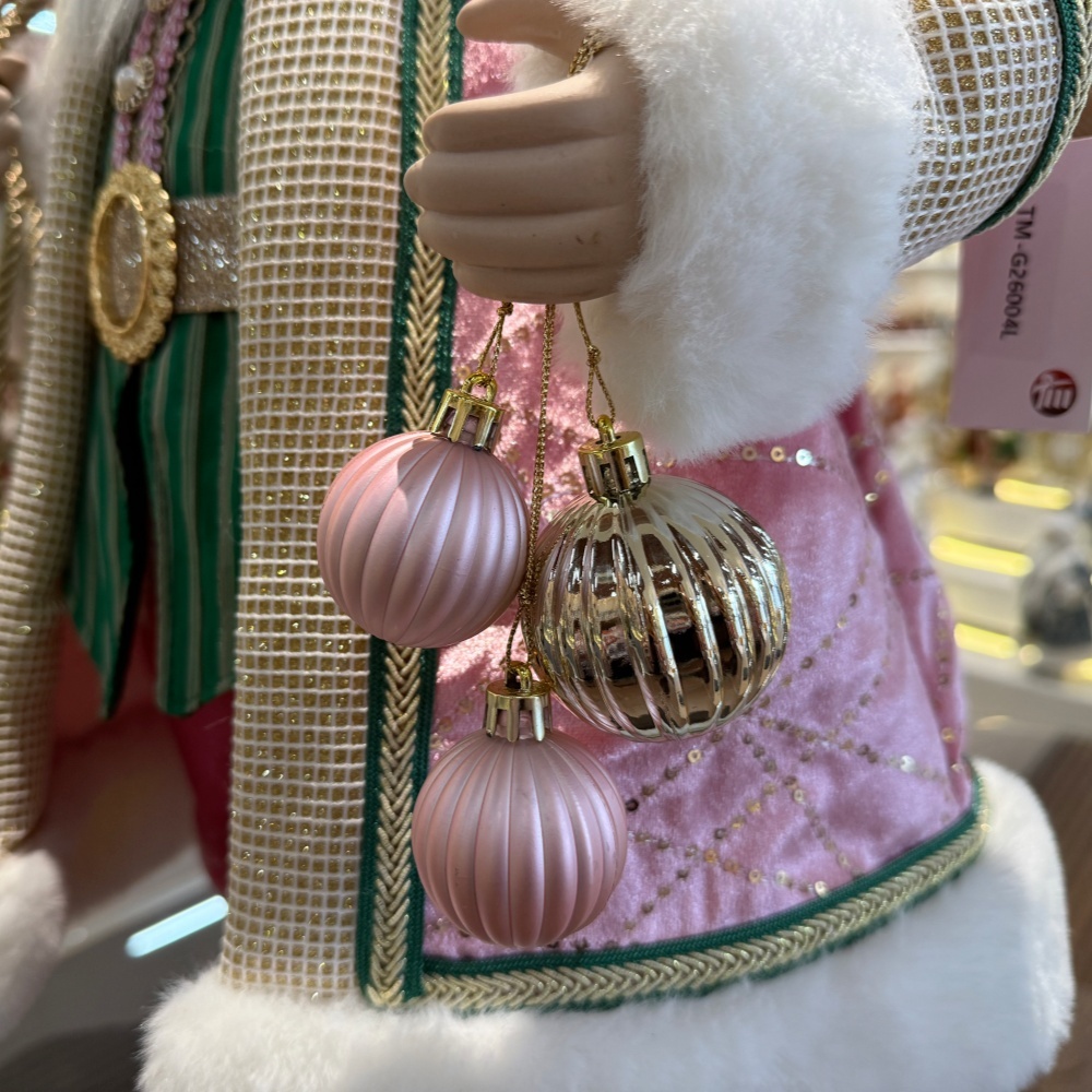 45cm Xmas Handmade Luxury Santa Claus Doll with Christmas Gift Bag And Balls Handicraft Santa Claus Indoor Decoration