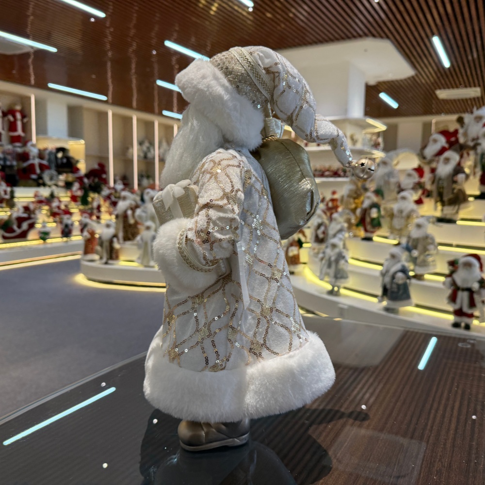 45cm Xmas Handmade Luxury Santa Claus Doll with Christmas Gift Bag And Box Handicraft Plush Santa Claus Indoor Decoration