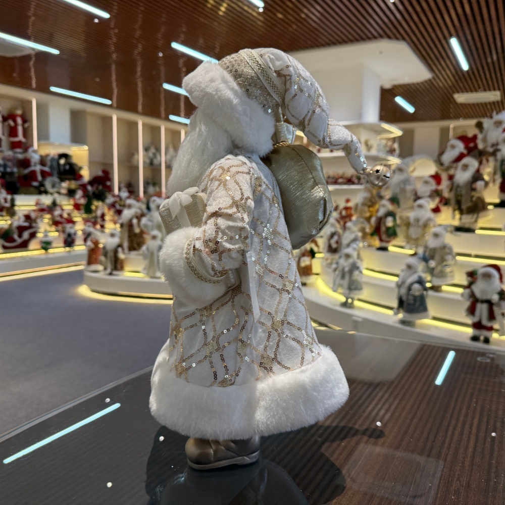 45cm Xmas Handmade Luxury Santa Claus Doll with Christmas Gift Bag And Box Handicraft Plush Santa Claus Indoor Decoration