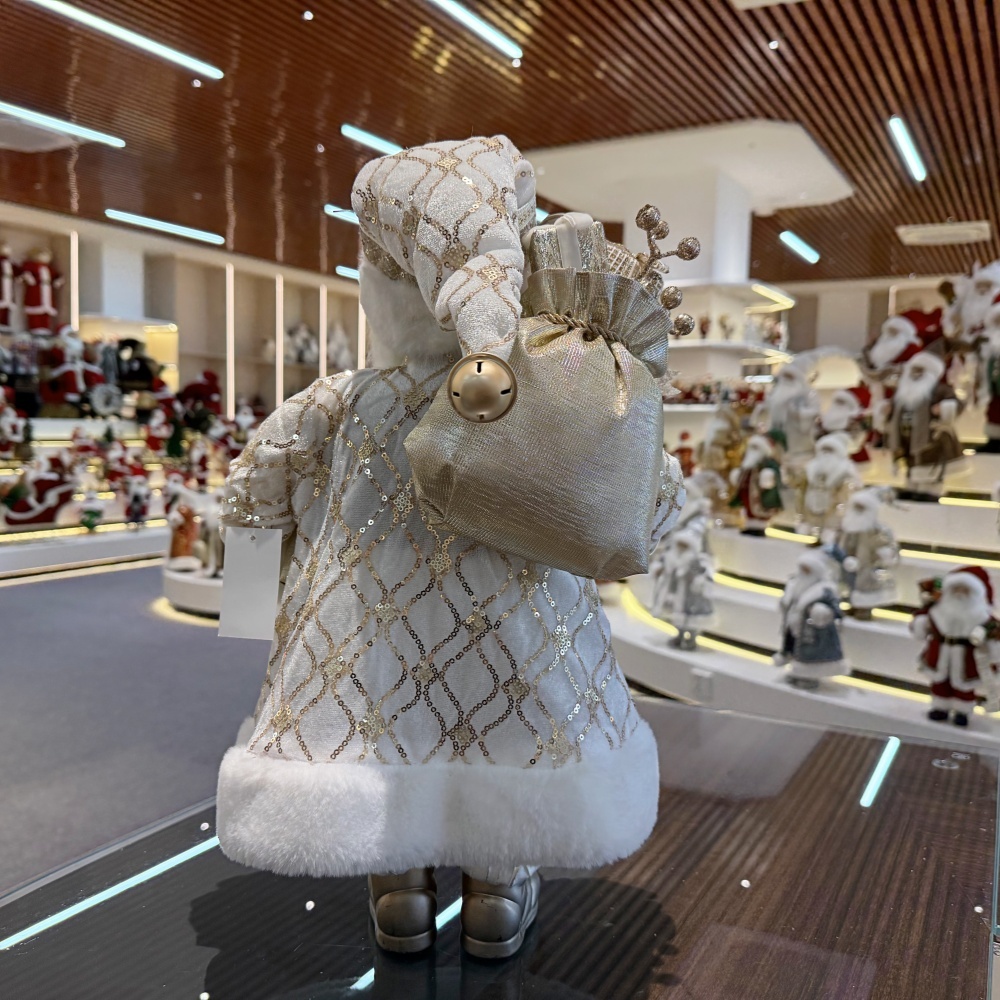 45cm Xmas Handmade Luxury Santa Claus Doll with Christmas Gift Bag And Box Handicraft Plush Santa Claus Indoor Decoration