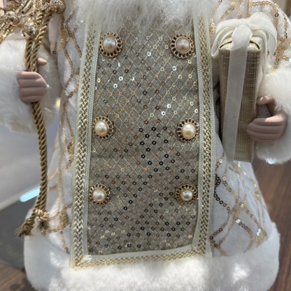 45cm Xmas Handmade Luxury Santa Claus Doll with Christmas Gift Bag And Box Handicraft Plush Santa Claus Indoor Decoration