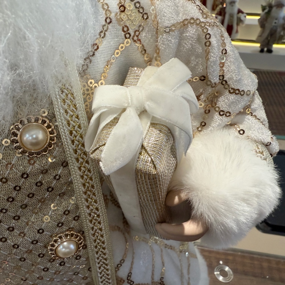 45cm Xmas Handmade Luxury Santa Claus Doll with Christmas Gift Bag And Box Handicraft Plush Santa Claus Indoor Decoration