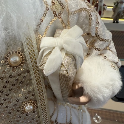 45cm Xmas Handmade Luxury Santa Claus Doll with Christmas Gift Bag And Box Handicraft Plush Santa Claus Indoor Decoration