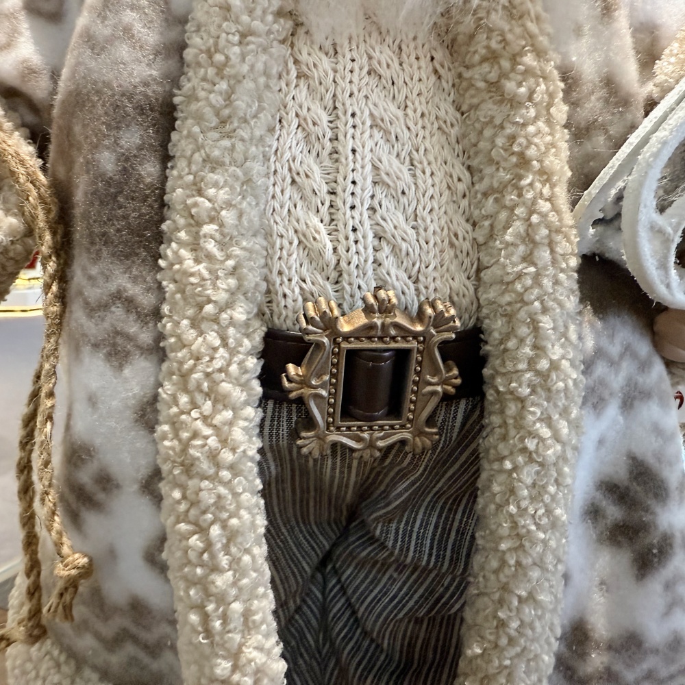 45cm Xmas Handmade Luxury Santa Claus Doll with Sleigh And Christmas Gift Bag Handicraft Santa Claus Indoor Decoration