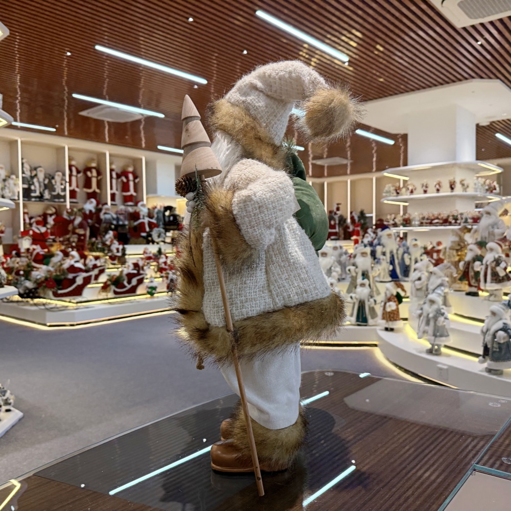 45cm Xmas Handmade Luxury Santa Claus Doll with Christmas Gift Bag Handicraft Plush Santa Claus Indoor Decoration