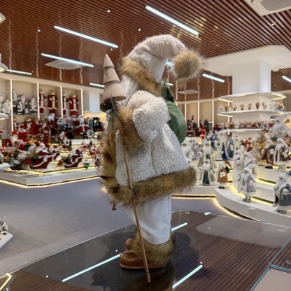 45cm Xmas Handmade Luxury Santa Claus Doll with Christmas Gift Bag Handicraft Plush Santa Claus Indoor Decoration