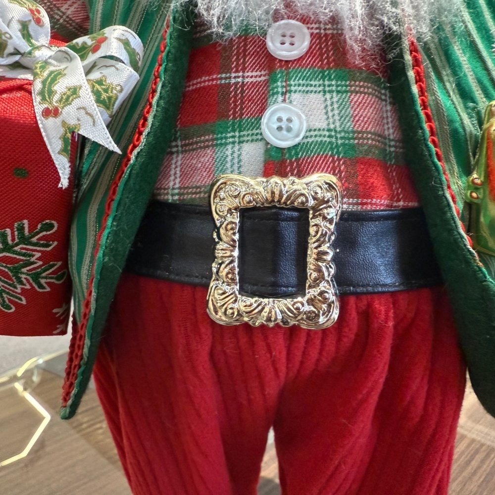 45cm Xmas Handmade Luxury Santa Claus Doll with Christmas Gift Box And Christmas Tree Handicraft Santa Claus Indoor Decoration