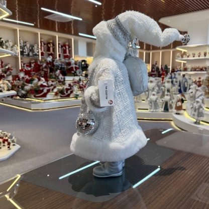 45cm Xmas Handmade Luxury Santa Claus Doll with Christmas Ball And Gift Bag Handicraft Santa Claus Indoor Decoration