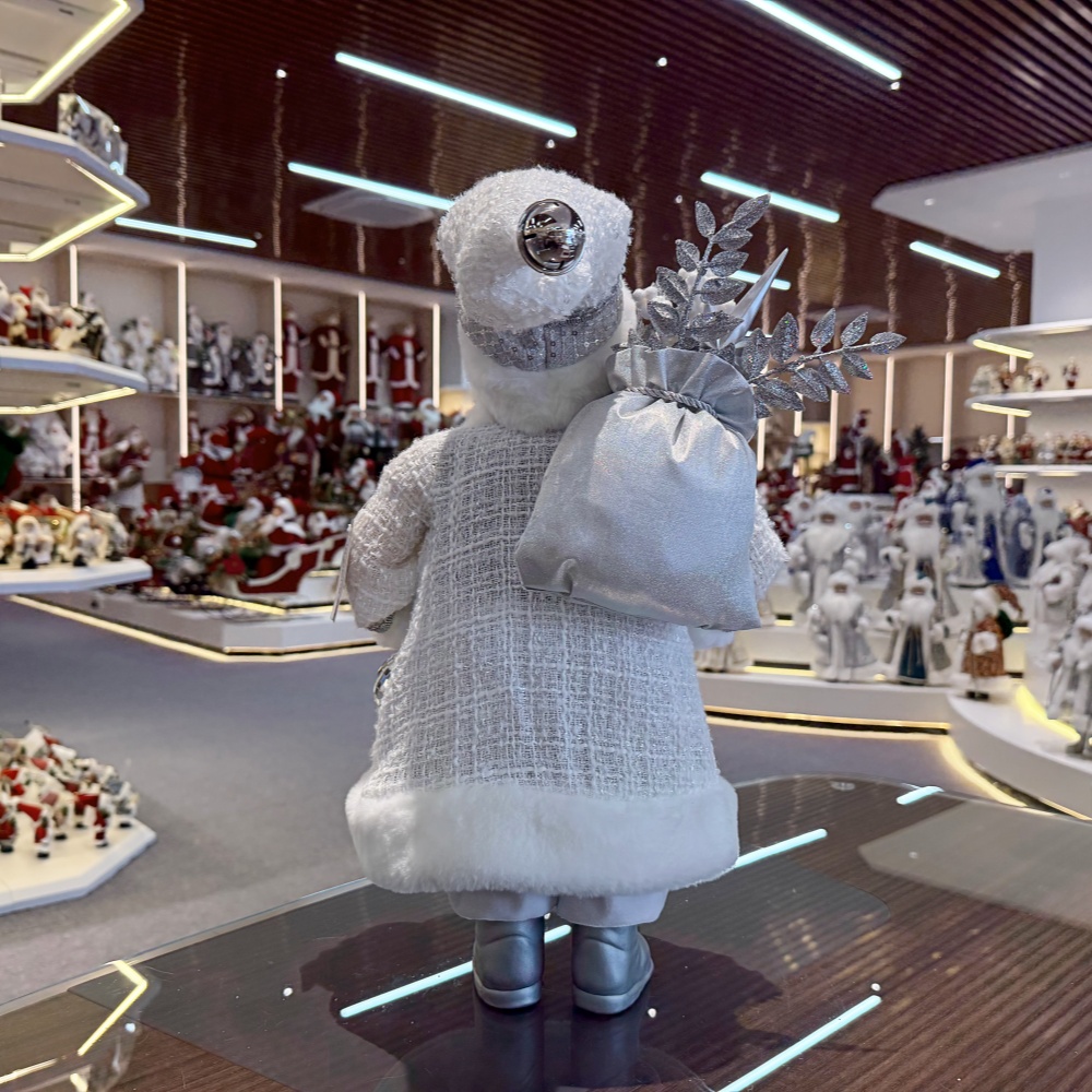 45cm Xmas Handmade Luxury Santa Claus Doll with Christmas Ball And Gift Bag Handicraft Santa Claus Indoor Decoration