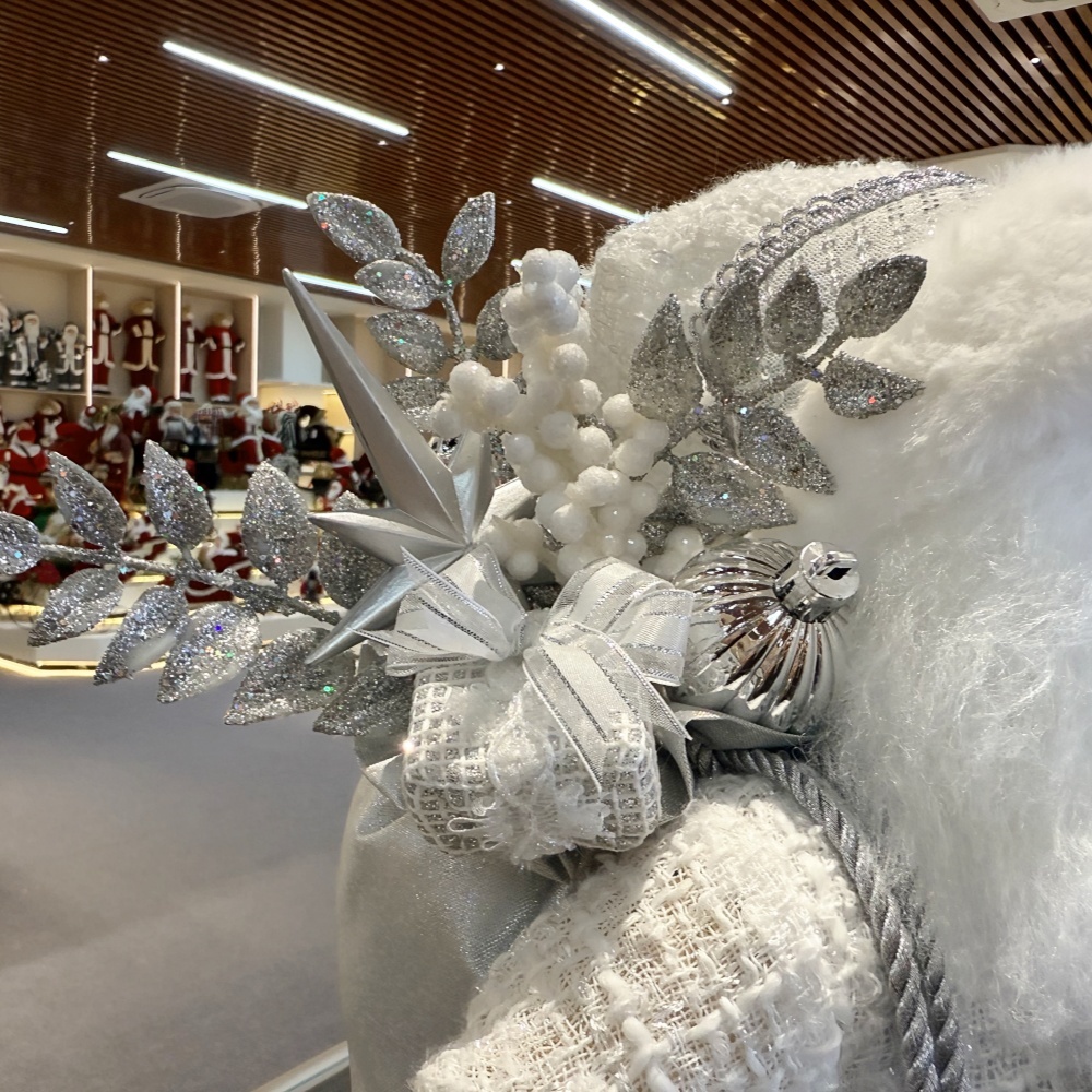 45cm Xmas Handmade Luxury Santa Claus Doll with Christmas Ball And Gift Bag Handicraft Santa Claus Indoor Decoration