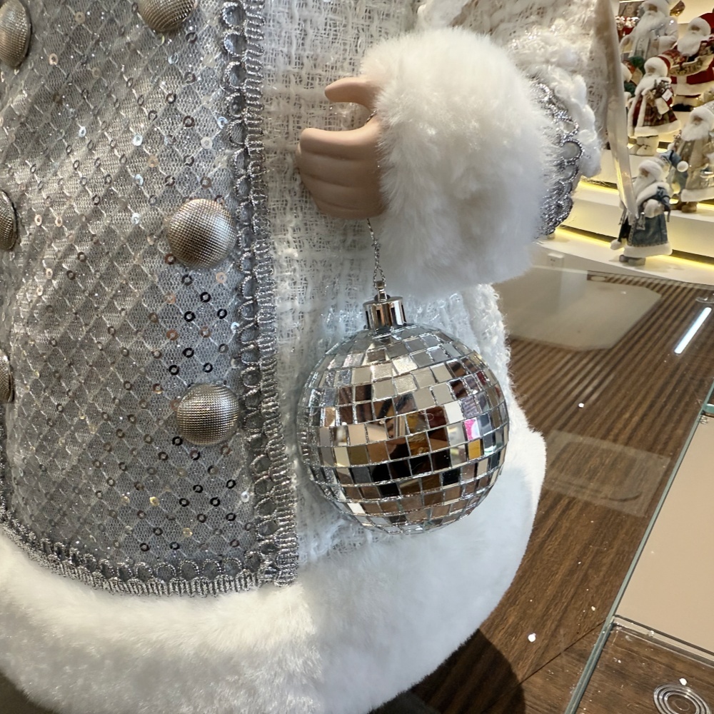 45cm Xmas Handmade Luxury Santa Claus Doll with Christmas Ball And Gift Bag Handicraft Santa Claus Indoor Decoration