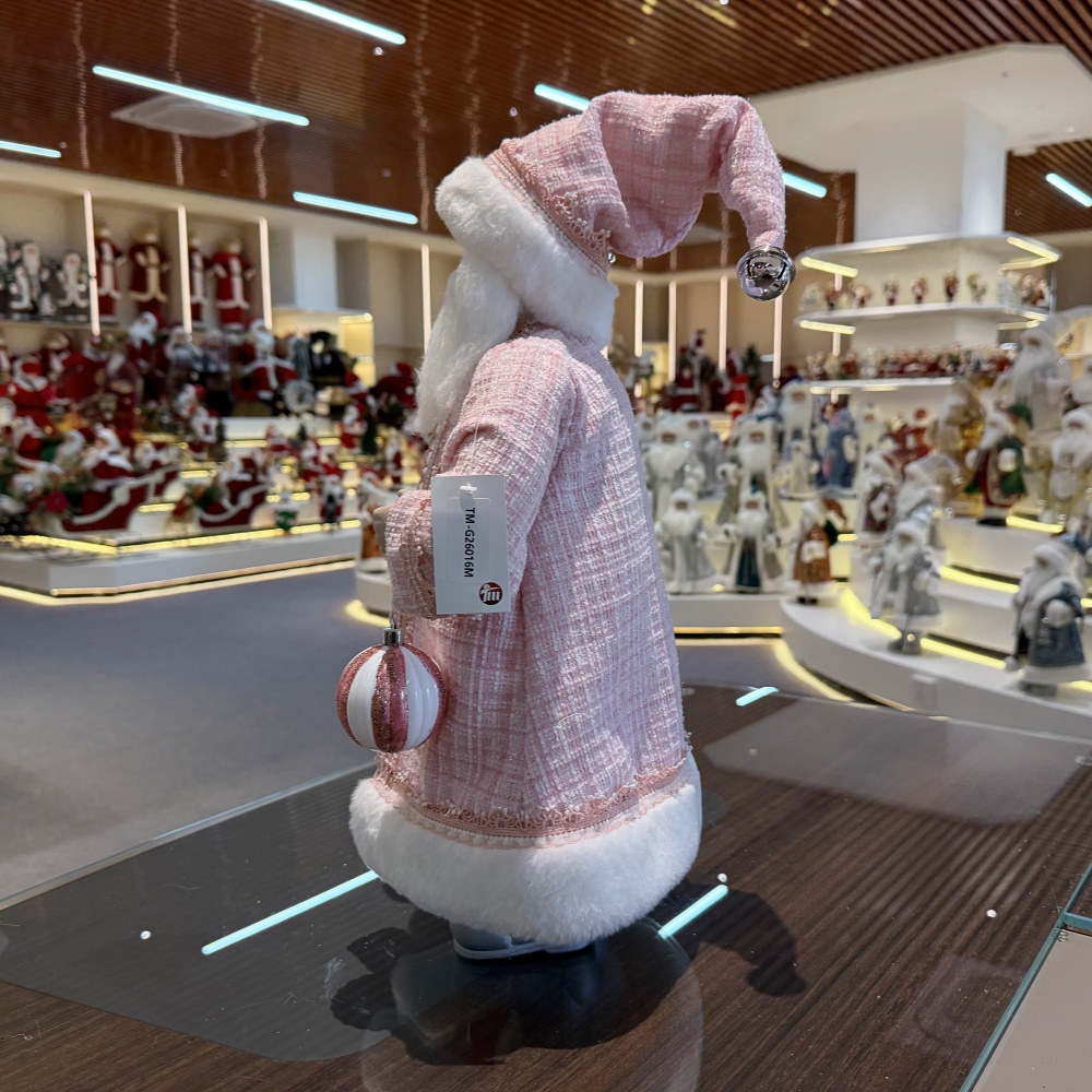 45cm Xmas Handmade Luxury Santa Claus Doll with Christmas Balls Handicraft Plush Santa Claus Indoor Decoration