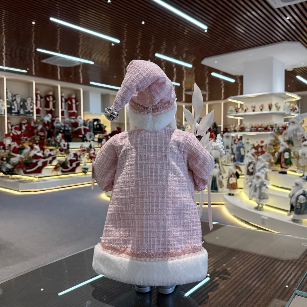 45cm Xmas Handmade Luxury Santa Claus Doll with Christmas Balls Handicraft Plush Santa Claus Indoor Decoration