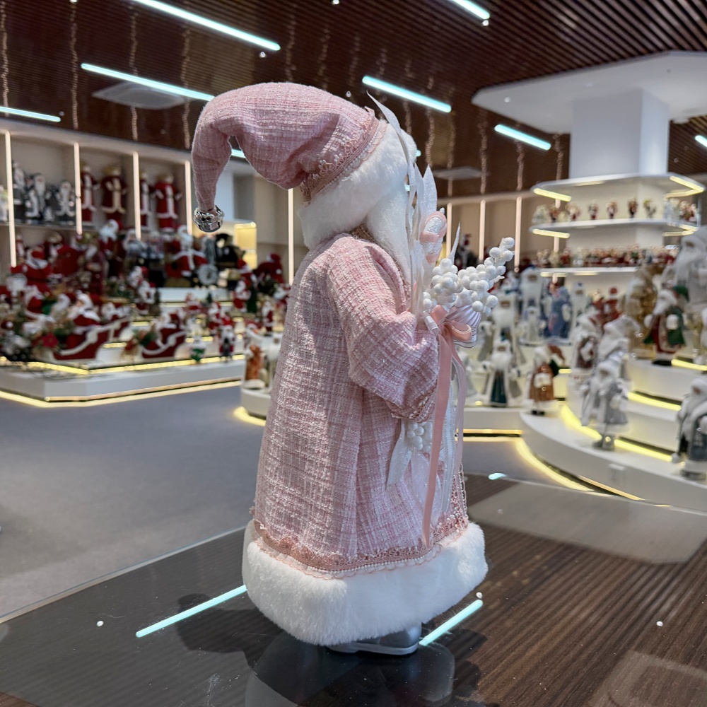 45cm Xmas Handmade Luxury Santa Claus Doll with Christmas Balls Handicraft Plush Santa Claus Indoor Decoration