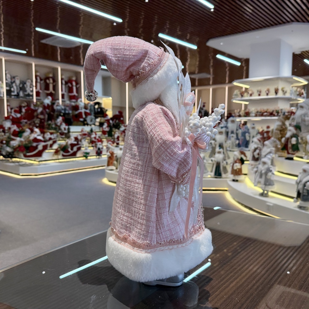 45cm Xmas Handmade Luxury Santa Claus Doll with Christmas Balls Handicraft Plush Santa Claus Indoor Decoration