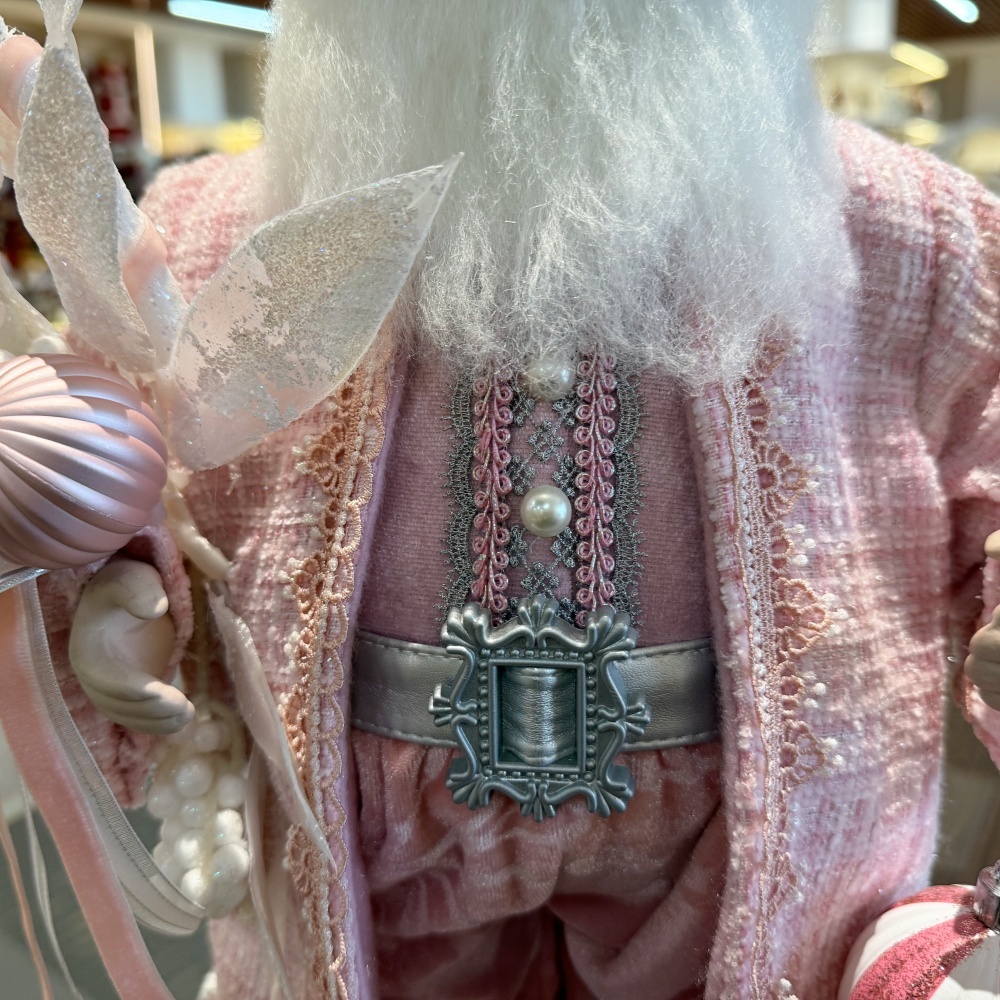 45cm Xmas Handmade Luxury Santa Claus Doll with Christmas Balls Handicraft Plush Santa Claus Indoor Decoration