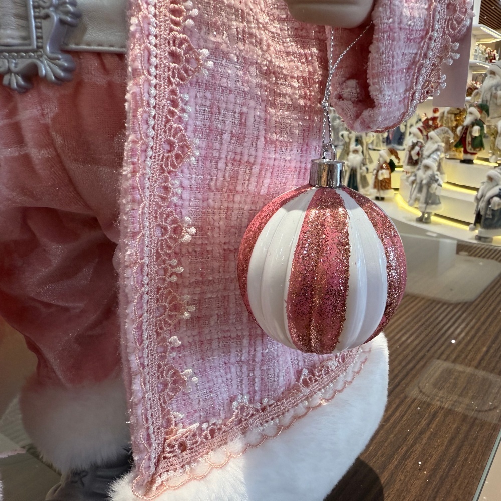 45cm Xmas Handmade Luxury Santa Claus Doll with Christmas Balls Handicraft Plush Santa Claus Indoor Decoration