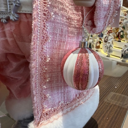 45cm Xmas Handmade Luxury Santa Claus Doll with Christmas Balls Handicraft Plush Santa Claus Indoor Decoration