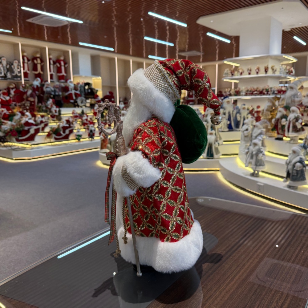 45cm Xmas Handmade Luxury Santa Claus Doll with Christmas Gift Bag Handicraft Santa Claus Indoor Decoration