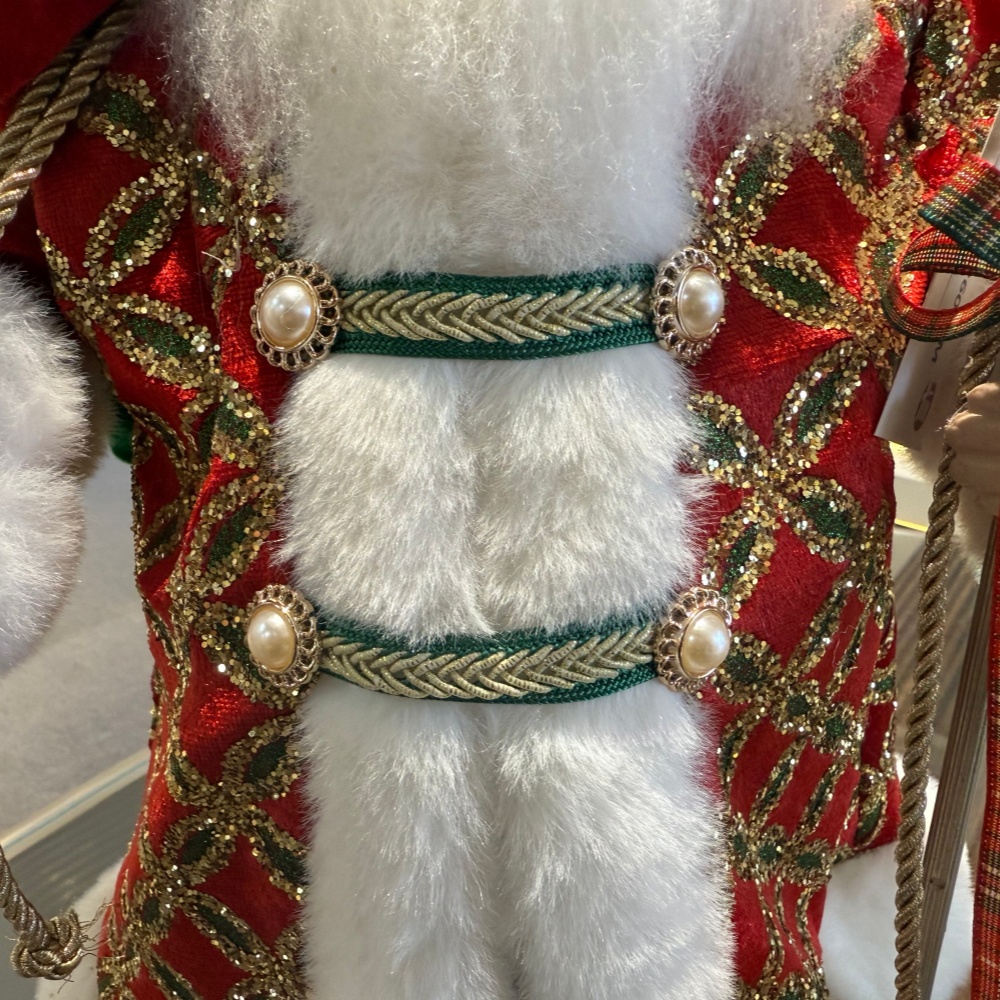 45cm Xmas Handmade Luxury Santa Claus Doll with Christmas Gift Bag Handicraft Santa Claus Indoor Decoration