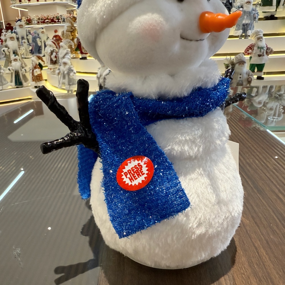 Handmade LED Lighted Music Dancing Snowman Christmas Ornament Tabletop Decoration for Xmas Gifts Home Display Santa Claus Doll