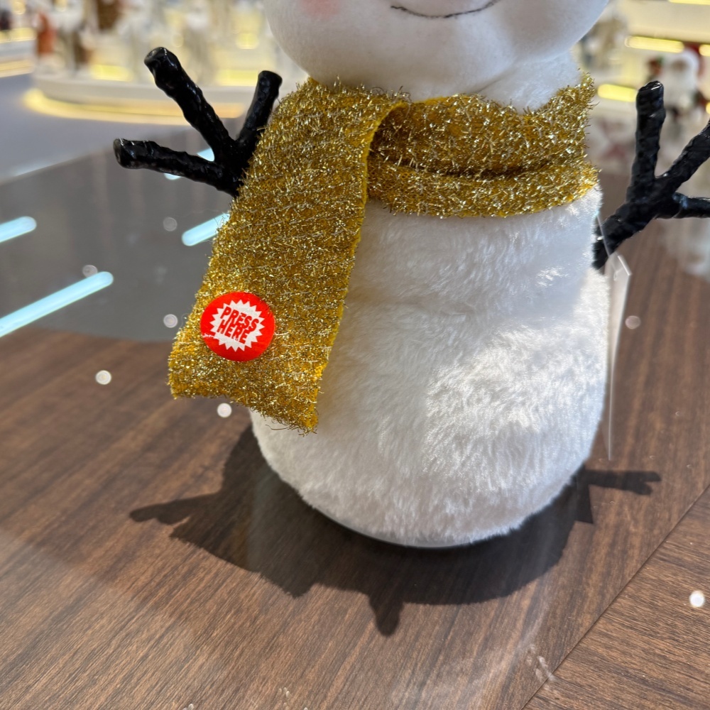Handmade LED Lighted Music Dancing Snowman Christmas Ornament Tabletop Decoration for Xmas Gifts Home Display Santa Claus Doll