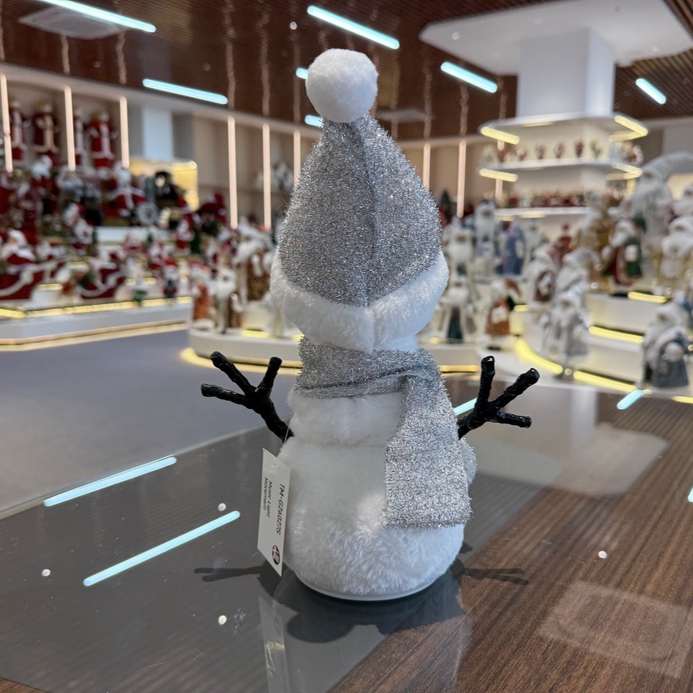 Handmade LED Lighted Music Dancing Snowman Christmas Ornament Tabletop Decoration for Xmas Gifts Home Display Santa Claus Doll