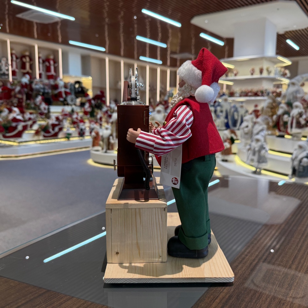 30CM Xmas Handmade Resin Santa Claus Doll WITH FILM PROJECTOR Handicraft Polyresin Christmas Santa Claus Indoor Decoration