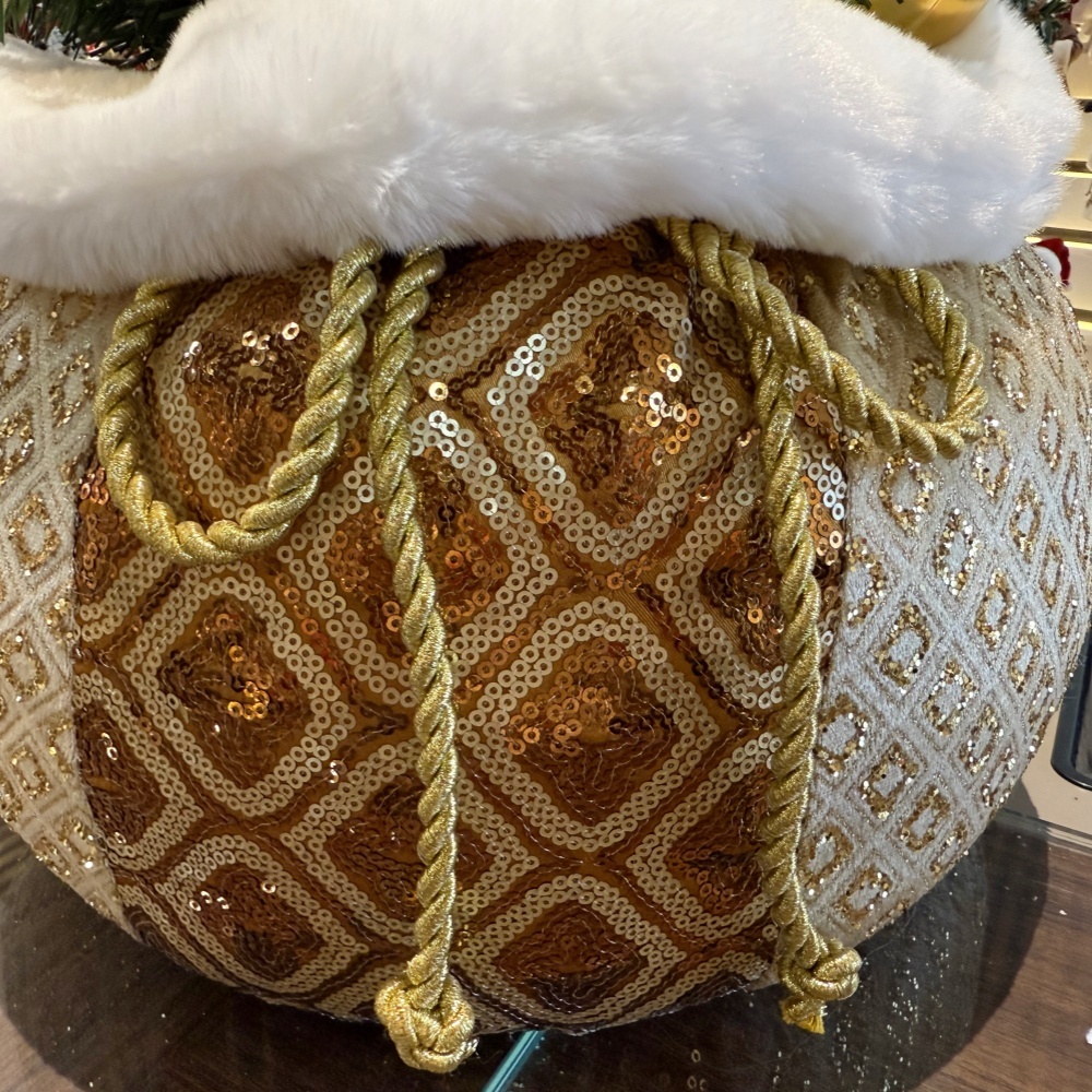 60cm Handmade Christmas LED Present Tree Sack Ornament Tabletop Decoration for Xmas Gifts Home Display Santa Claus Christmas 