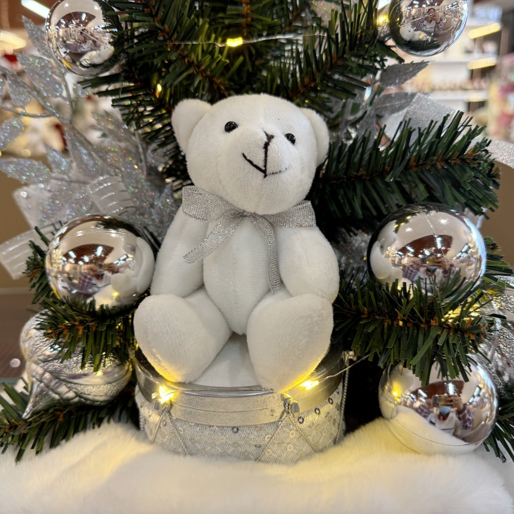 60cm Handmade Christmas LED Present Tree Sack Ornament Tabletop Decoration for Xmas Gifts Home Display Santa Claus Christmas 