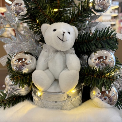 60cm Handmade Christmas LED Present Tree Sack Ornament Tabletop Decoration for Xmas Gifts Home Display Santa Claus Christmas 